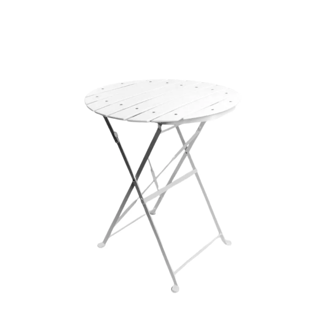 Location Guéridon Square Blanc - Table d'Appoint Style Charme (Ø 60 cm)