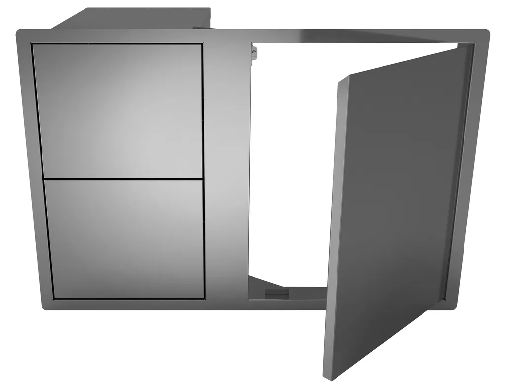 Porte simple avec double tiroirs en acier inoxydable
