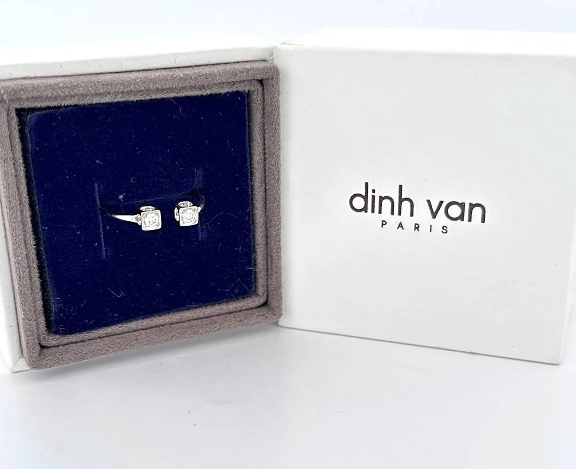 Bague Dinh Van Cube or blanc et diamants – Dépôt-vente Or Ligne La Teste-de-Buch