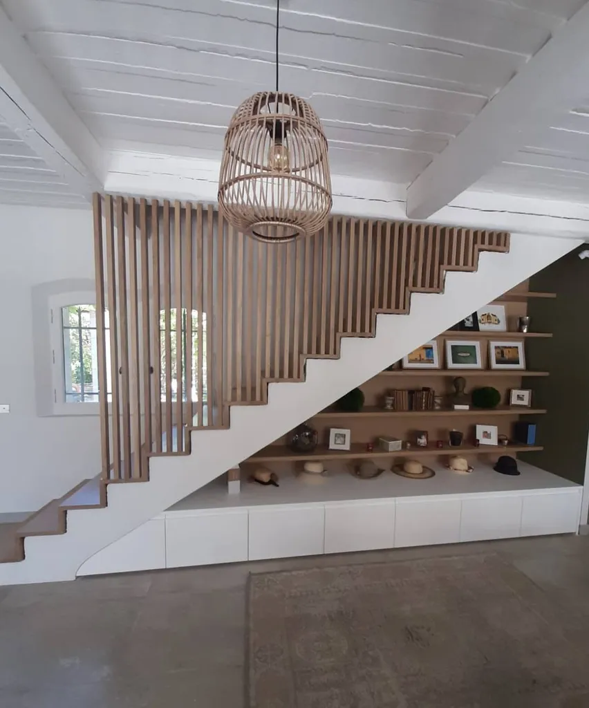 Fabrication et pose d'un agencement complet avec rénovation d'un escalier béton en bois, chêne massif à Aix-en-Provence dans les bouches du Rhône