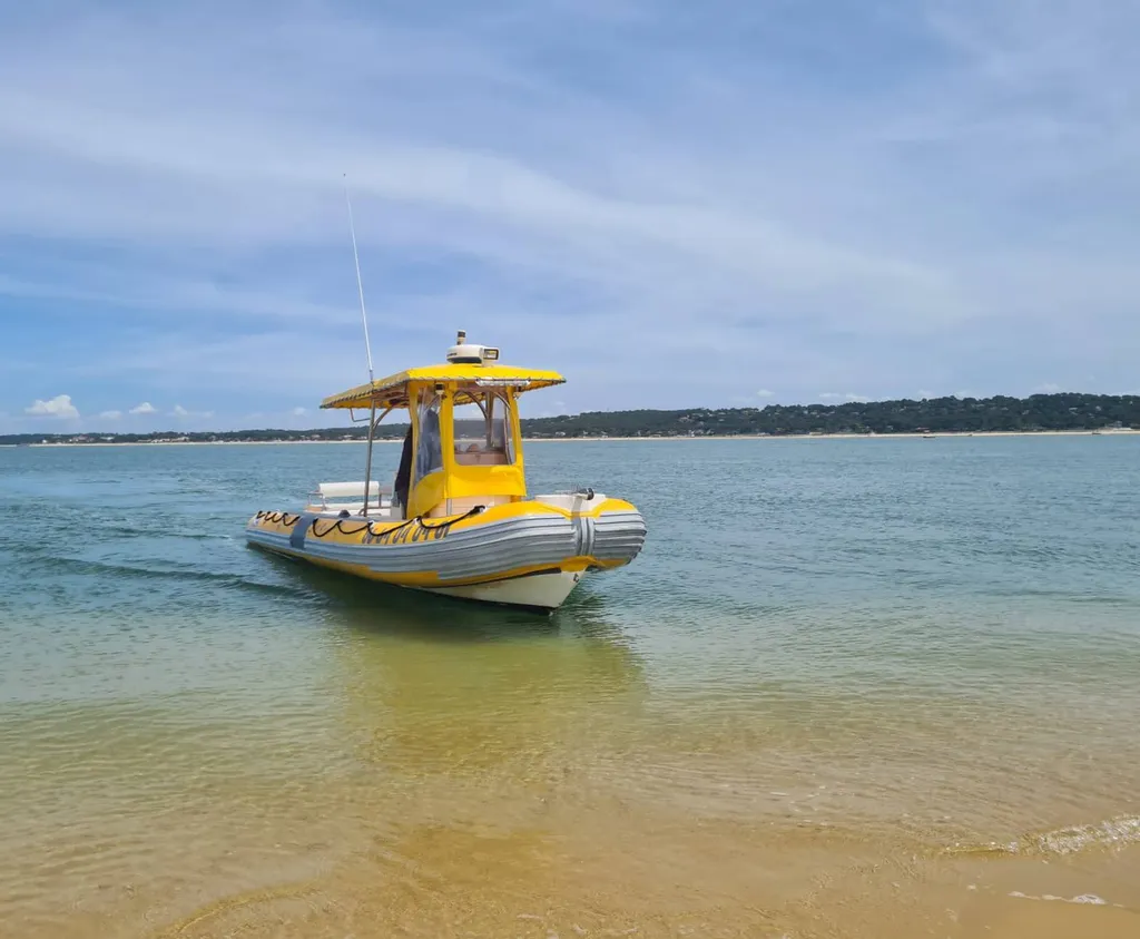 Bat'express - Semi rigide jaune sur le bassin d'Arcachon 