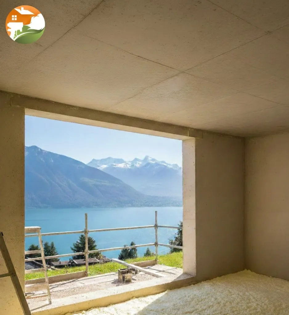 isolation de plancher bas par mousse polyuréthane projetée à Annecy en Savoie