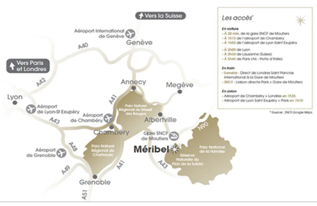 carte accès méribel 