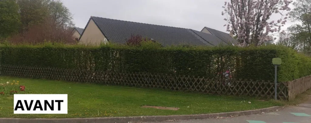 Clotûre en pal béton imitation pierre sèche double face avec couronnement