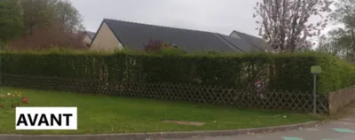 Clotûre en pal béton imitation pierre sèche double face avec couronnement