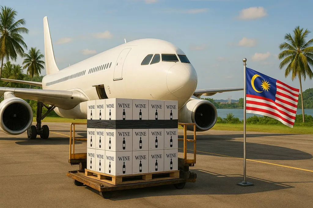 Accompagnement en acheminement de vin et champagne vers la Malaisie