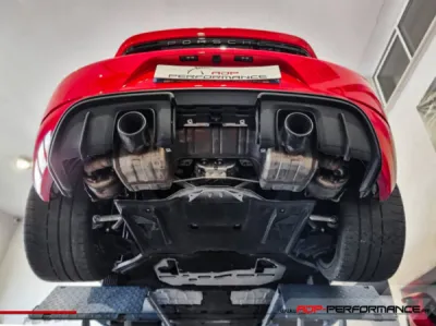 Montage échappement JCR en Titane Porsche Boxster 718 Spyder 4.0 | ADP Performance Cannes