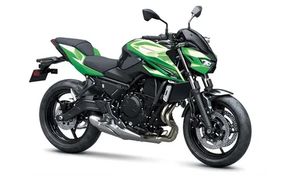 Photo studio de la nouvelle Kawasaki Z650S verte vue de trois-quarts avant