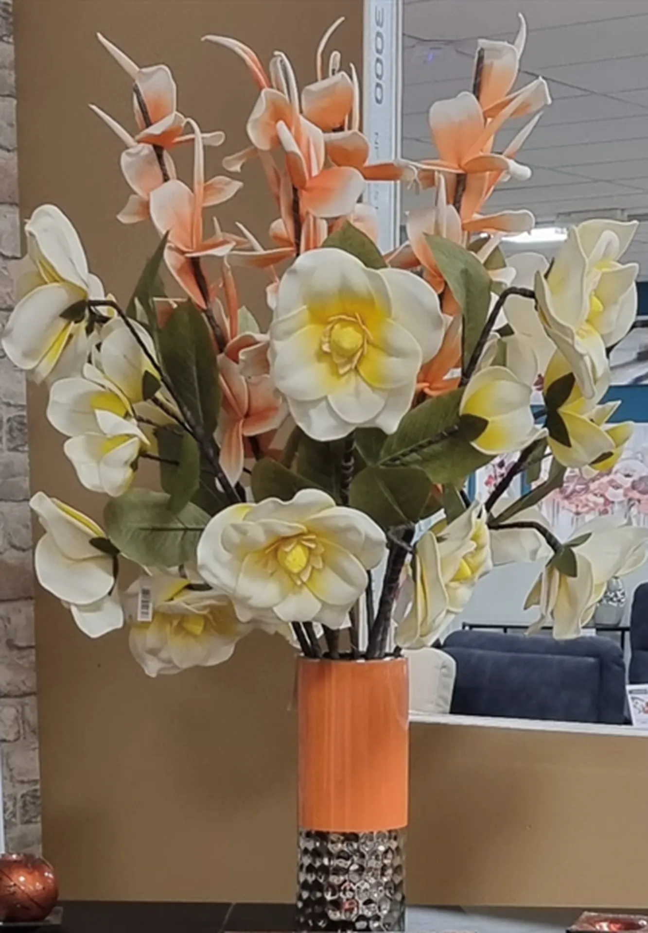 Vente vase droit orange.