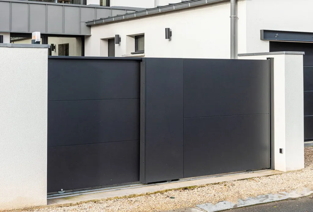 Portail aluminium coulissant télescopique MFC style