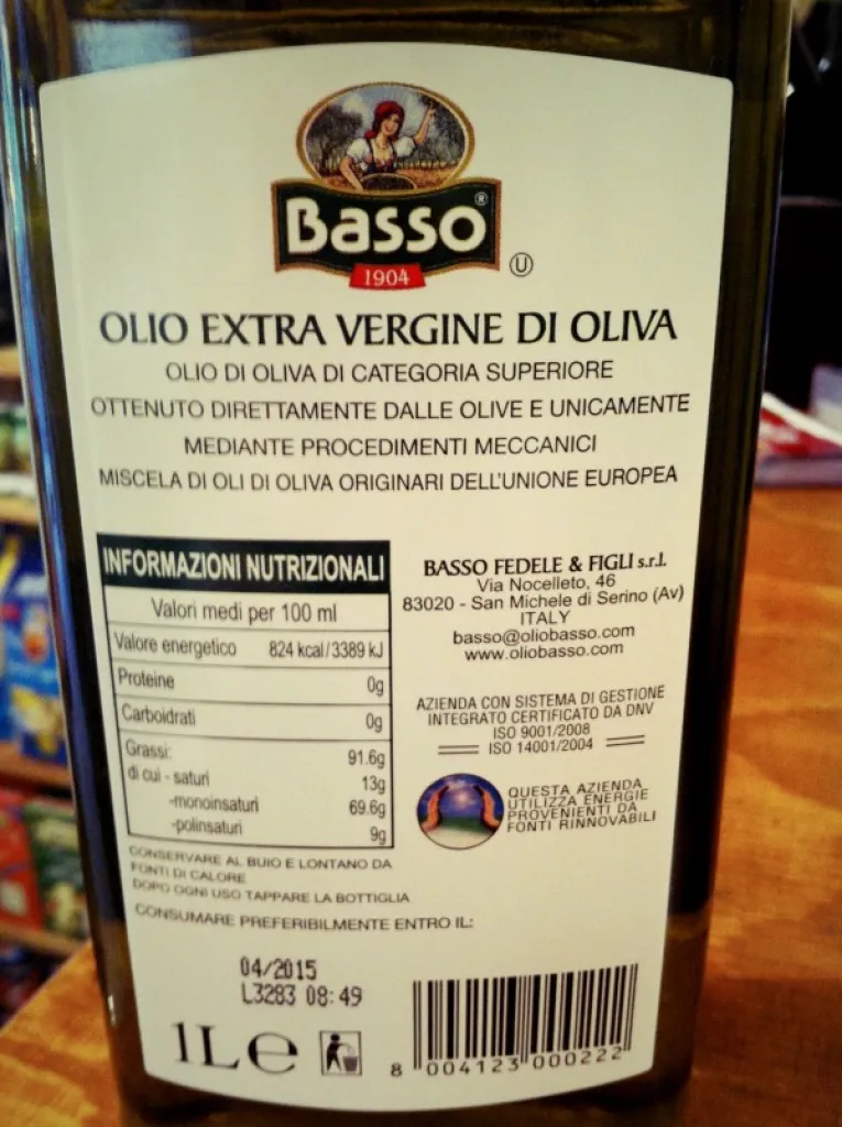 Huile d'olive extra vierge Basso 1L