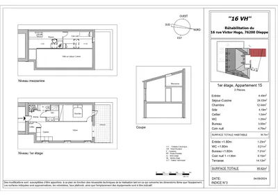 À vendre : Salon lumineux du Lot 15 - Spacieux duplex de 52.01 m² avec un salon accueillant, idéal pour toute la famille.