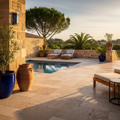 Commandez pierre naturelle en travertin et pierre d’Égypte discount pour terrasses et murs extérieurs à Toulouse