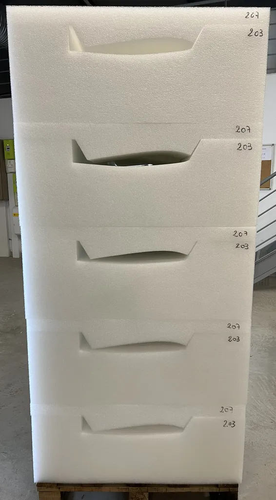 Ensemble de mousse PE usinées destinées à la protection de pales d'Hélicopteres 