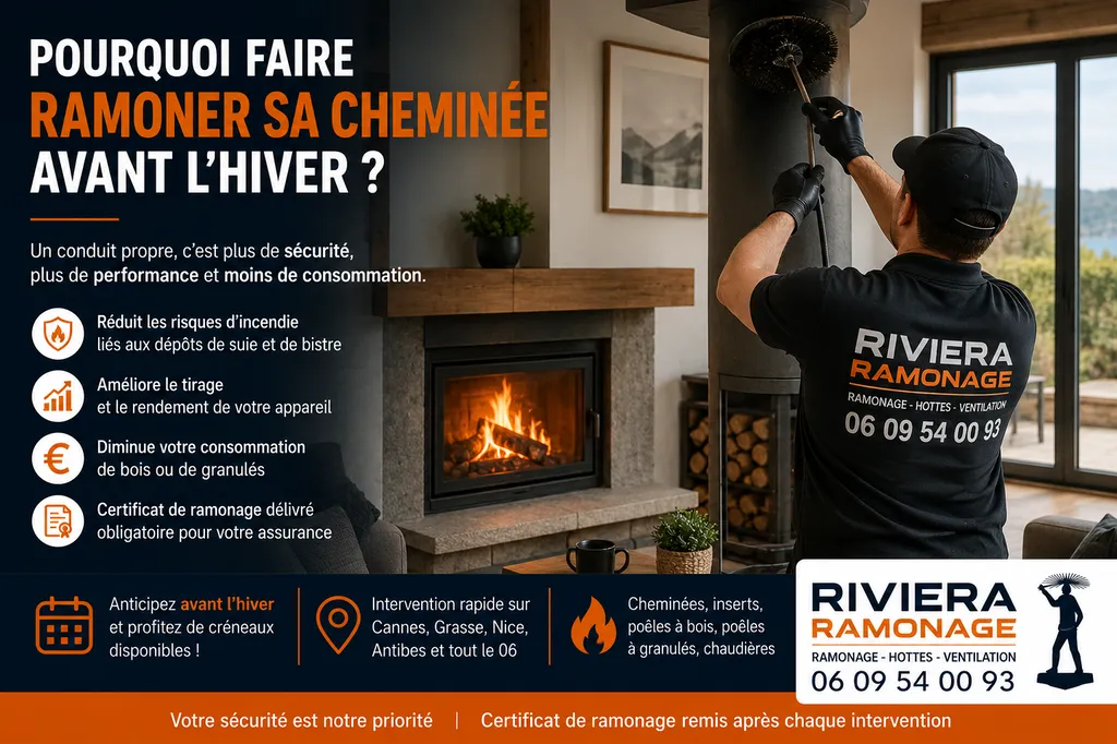Pourquoi faire ramoner sa cheminée avant l'hiver ? Anticiper le ramonage de votre cheminée, de votre insert ou de votre poêle permet d'aborder la saison de chauffe en toute sérénité. Un conduit propre améliore le tirage, réduit les risques d'incendie liés