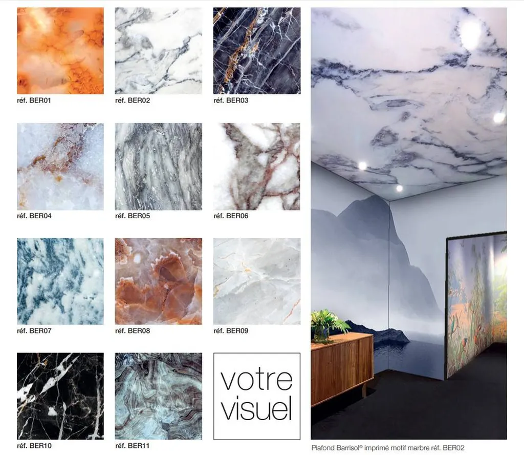 Marbre en trompe-l'oeil avec les toiles tendues BARRISOL, sur Carbonne