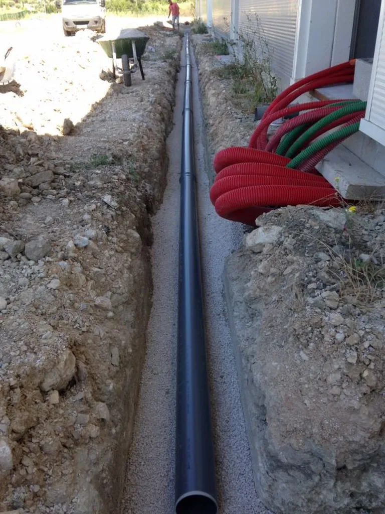 Canalisation des eaux pluviales sur un chantier de VRD à Gignacpluvial