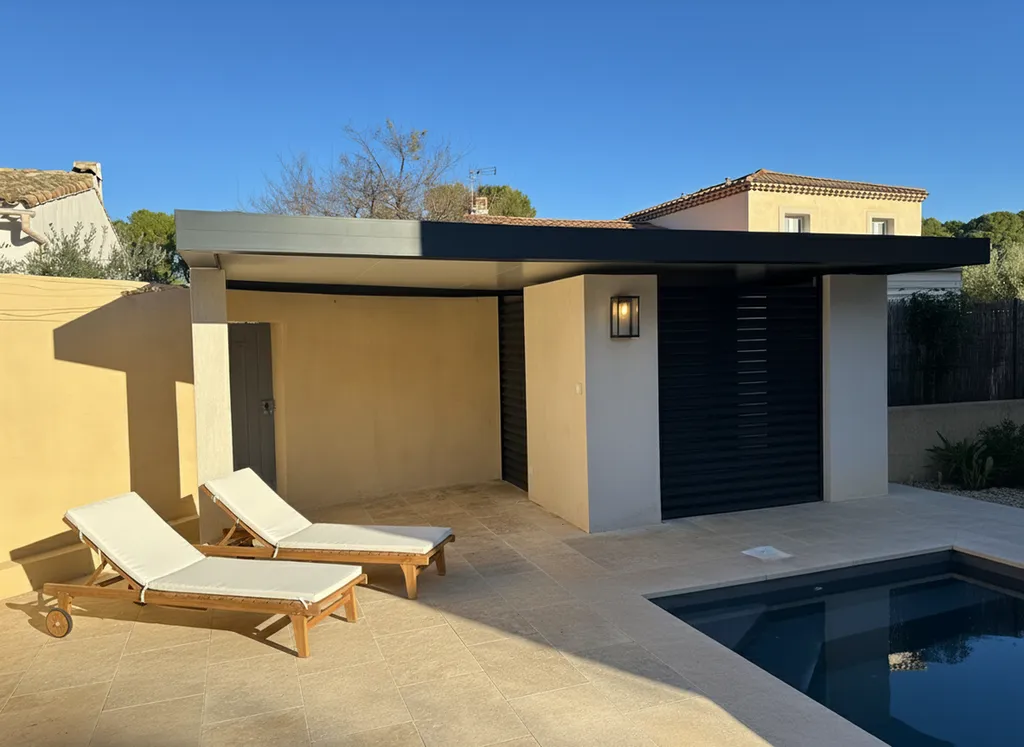 Pergola fixe poolhouse à Dax