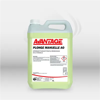 Liquide vaisselle professionnel dégraissant concentré utilisé pour le lavage manuel de la vaisselle dans les cuisines professionnelles à Mont-de-Marsan, Landes (40), Nouvelle-Aquitaine, disponible partout en France.