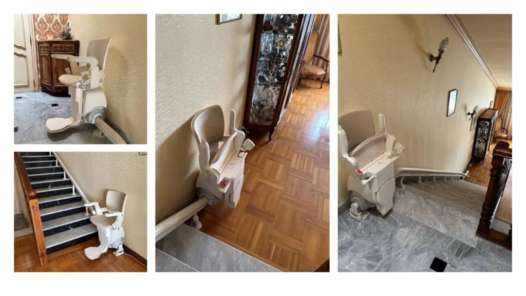 Le fauteuil monte escalier OTOLIFT Smart installé pour accéder aux chambres facilite le quotidien de ce couple de séniors à Marseille