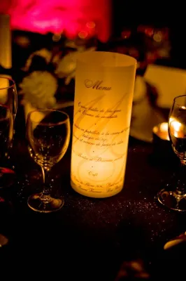 Wedding candle holder menu