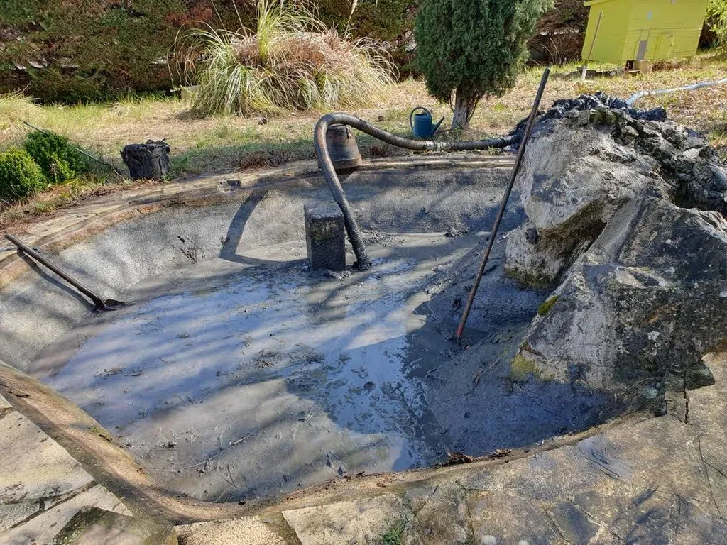 Décapage bassin chez un particulier à St Estève Janson