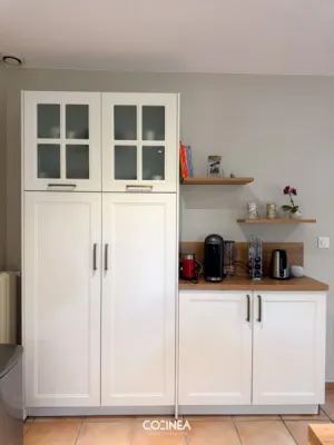 Cuisine Häcker RAVEN RAVENNA sur-mesure blanc mat et bois à Pibrac (31)