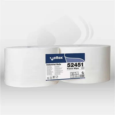 Bobines d'essuyage industrielles WIPER 1500 formats 2 plis 100% cellulose, usage alimentaire et industriel, lot de 2 rouleaux – disponibles à Mont-de-Marsan, Landes (40), Nouvelle-Aquitaine et toute la France