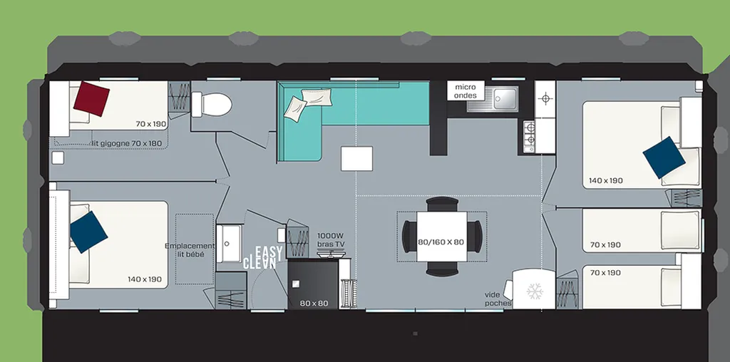location de mobil home pour grande famille au Cap d'Agde proche de Vias-Plage bord de mer