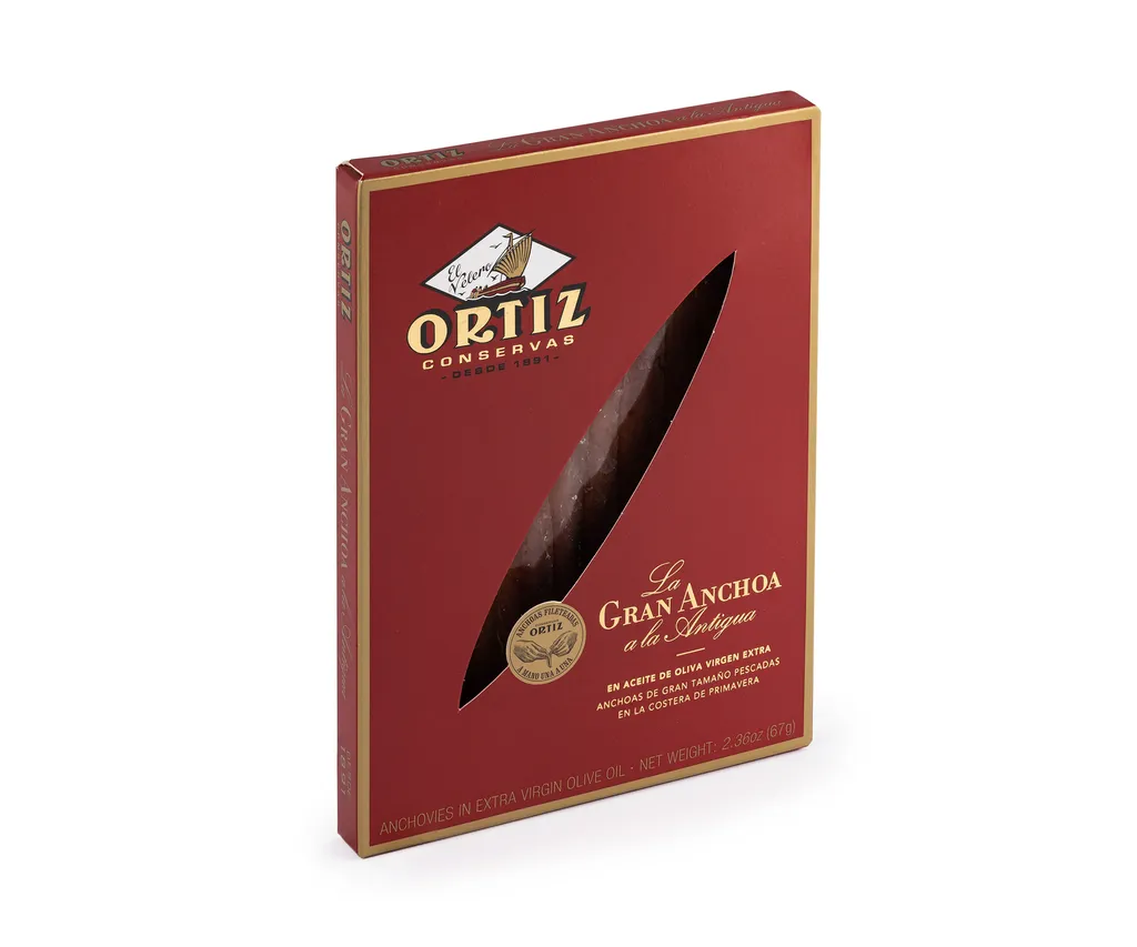 O58 - Grands anchois avec peau, barquette 80g 