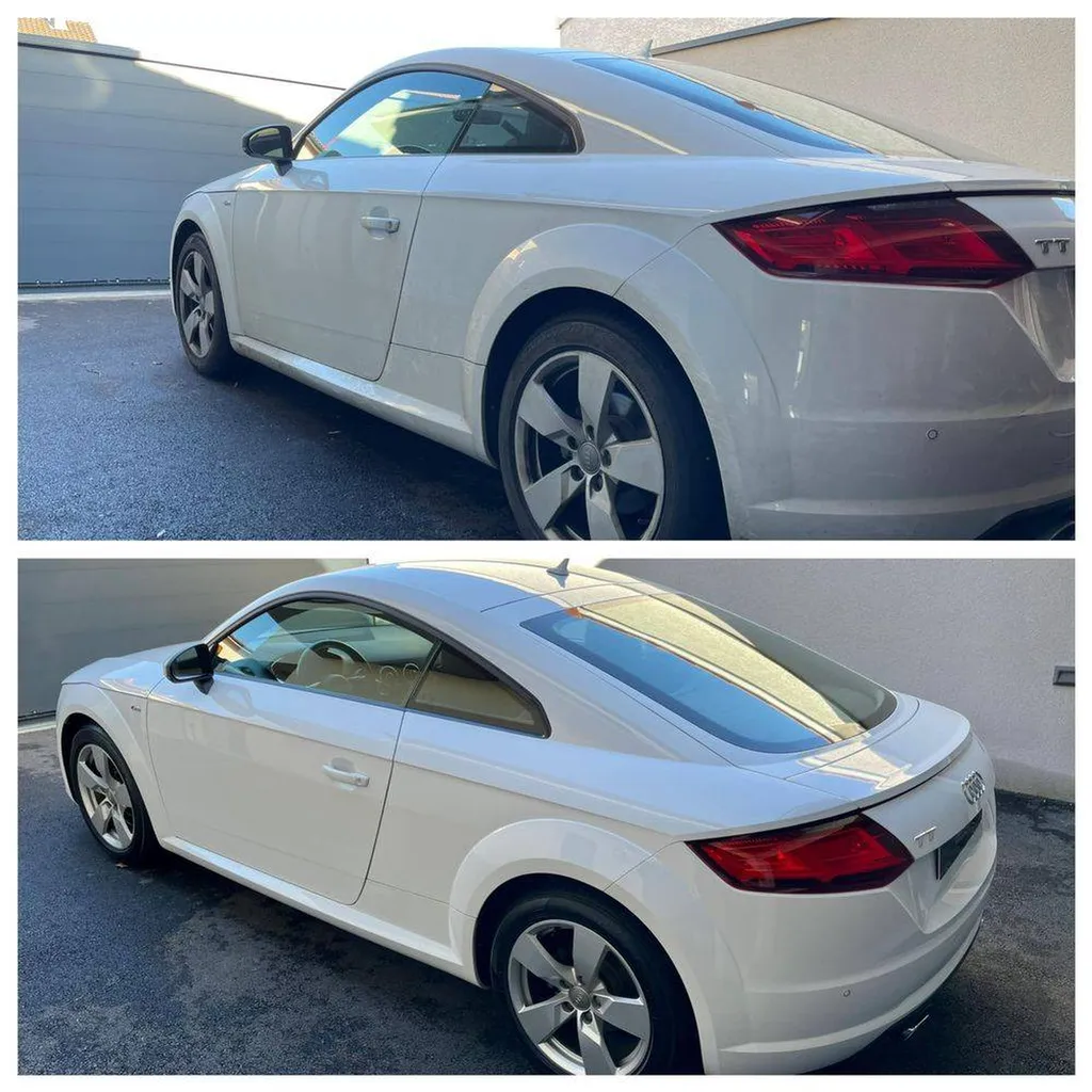 Traitement céramique Audi TT blanche à proximité de Brignais dans le Rhône