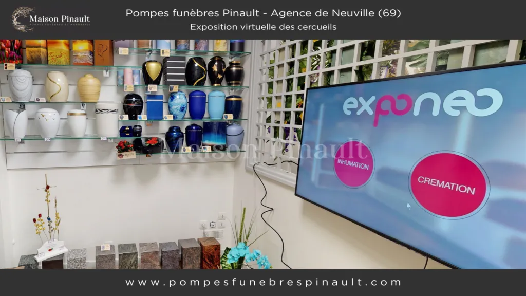 exposition virtuelle de nos cercueils en direct par la maison Pinault près de 20 modèles disponibles à Neuville sur Saône