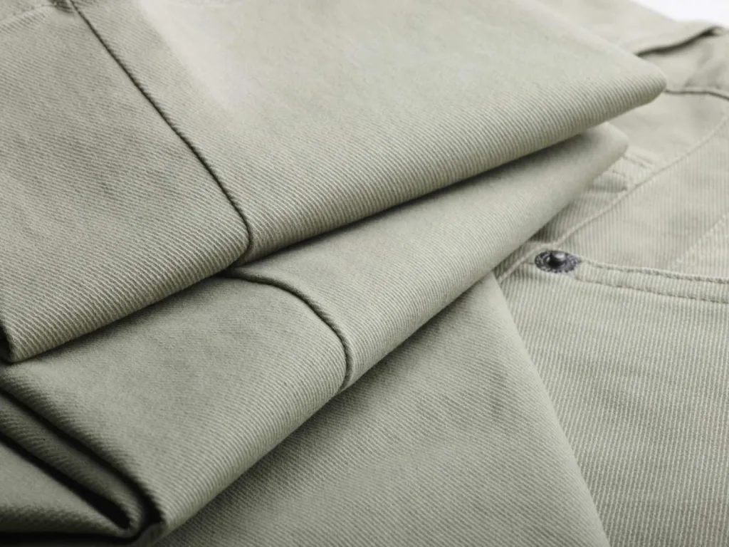 photographe zoom textile twill léger coton vert amande