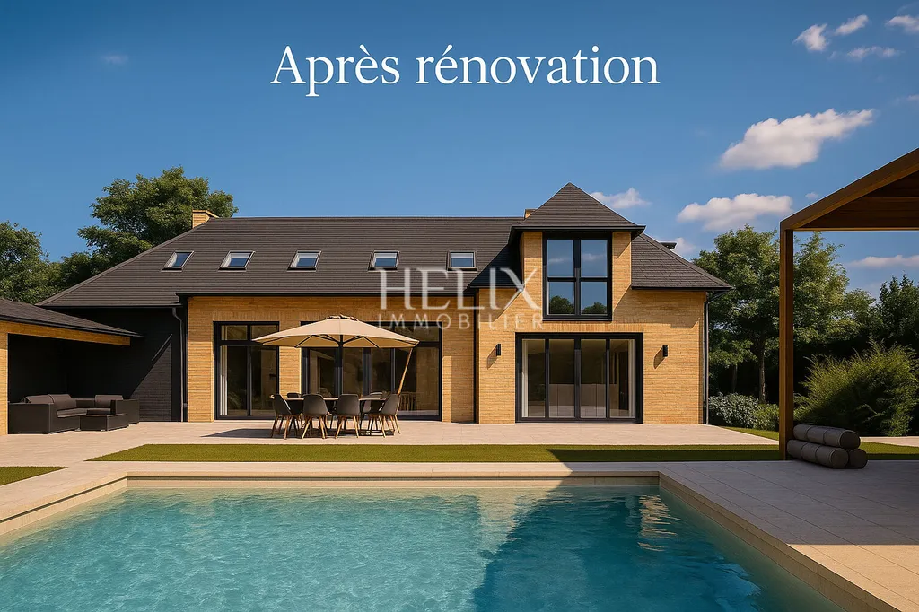 Idéalement située en lisière de forêt, une maison en pierre des années 1950 bénéficie d'une très belle vue dominante sur la vallée sur la vallée. 
Une parcelle constructible attenante, disposant de son propre permis, est également disponible, une opportun