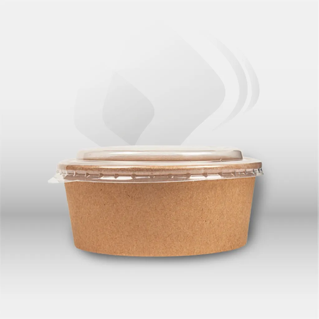Pots saladiers 750 ml en carton kraft Garcia de Pou pour restauration professionnelle, idéals pour salades, plats chauds ou froids et vente à emporter, assurant une solution pratique, écologique et résistante pour le transport alimentaire – disponibles à 