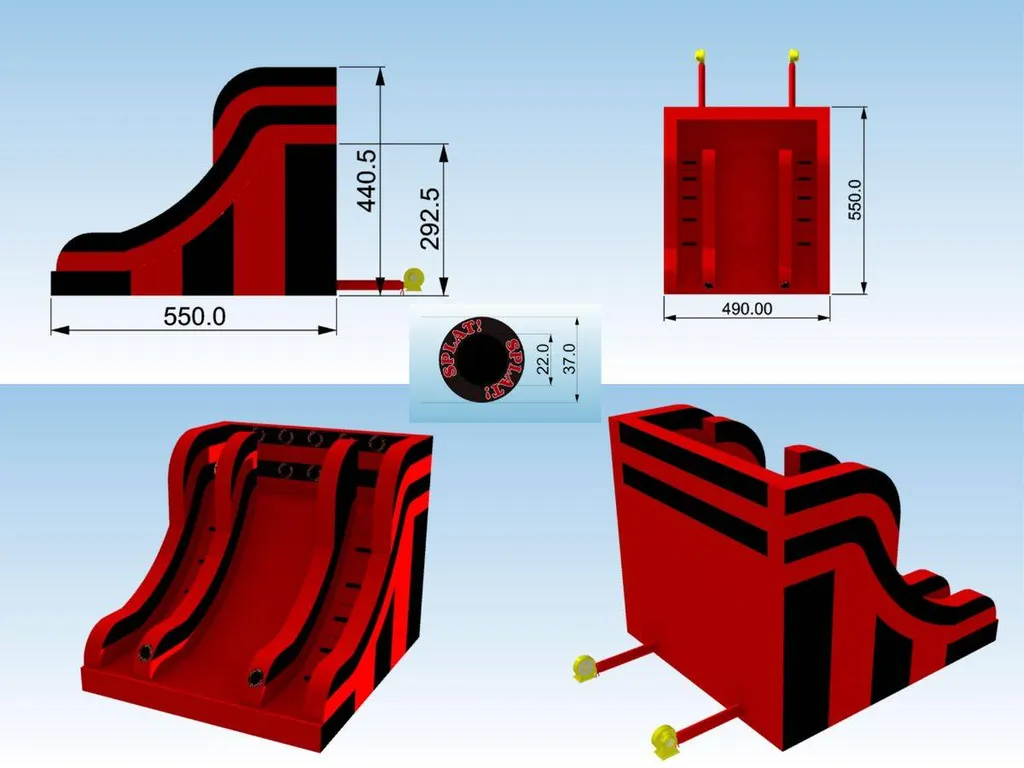 Toboggan Double glisse rouge et Noir