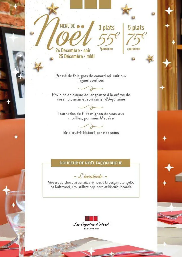 MENU DE NOEL - 24 Décembre soir & 25 Décembre midi 2021
