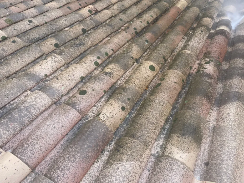Nettoyage et traitement des tuiles mécaniques d’une Maison près de Martigues.