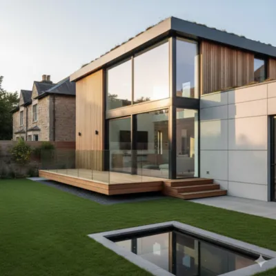 extension de maison avec menuiserie moderne