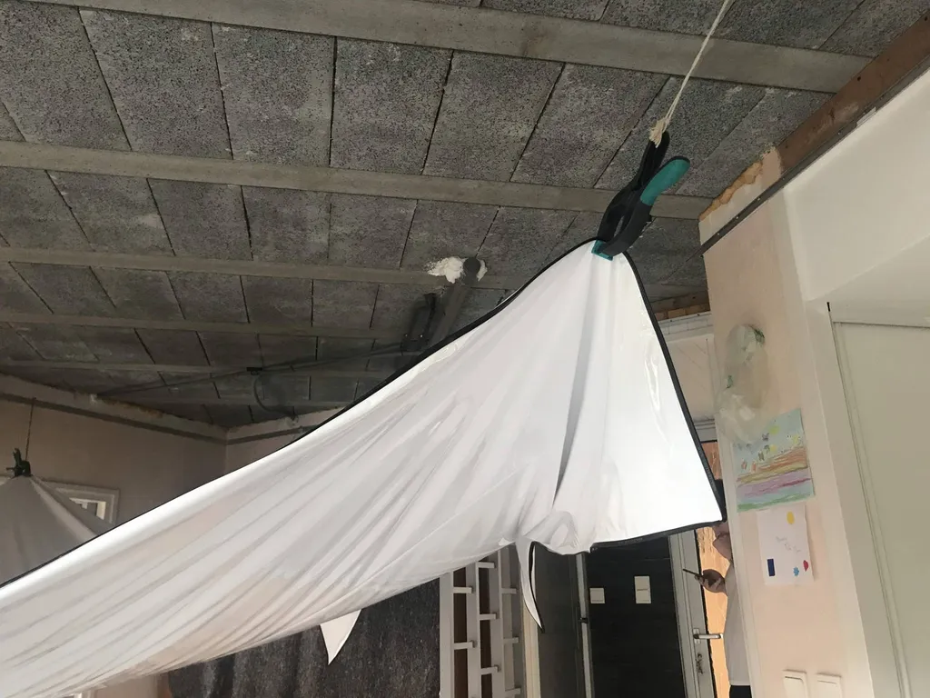 Pose d'un faux-plafond sous plafond hourdis béton, Aucamville