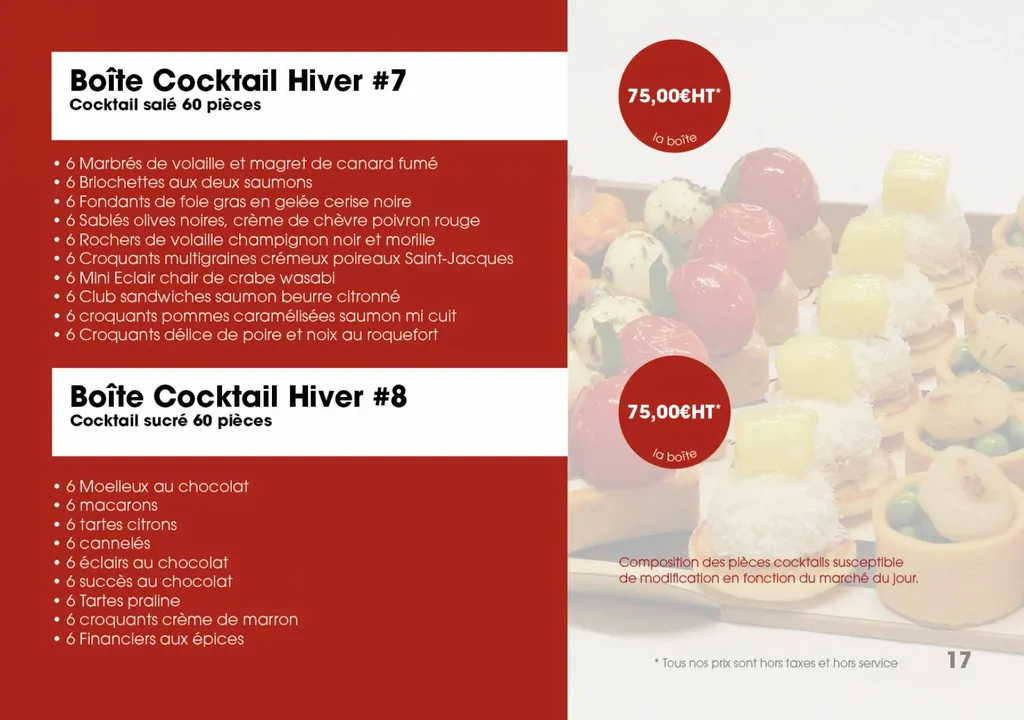 BOITE COCKTAIL HIVER #7 - Cocktail salé - 60 pièces
