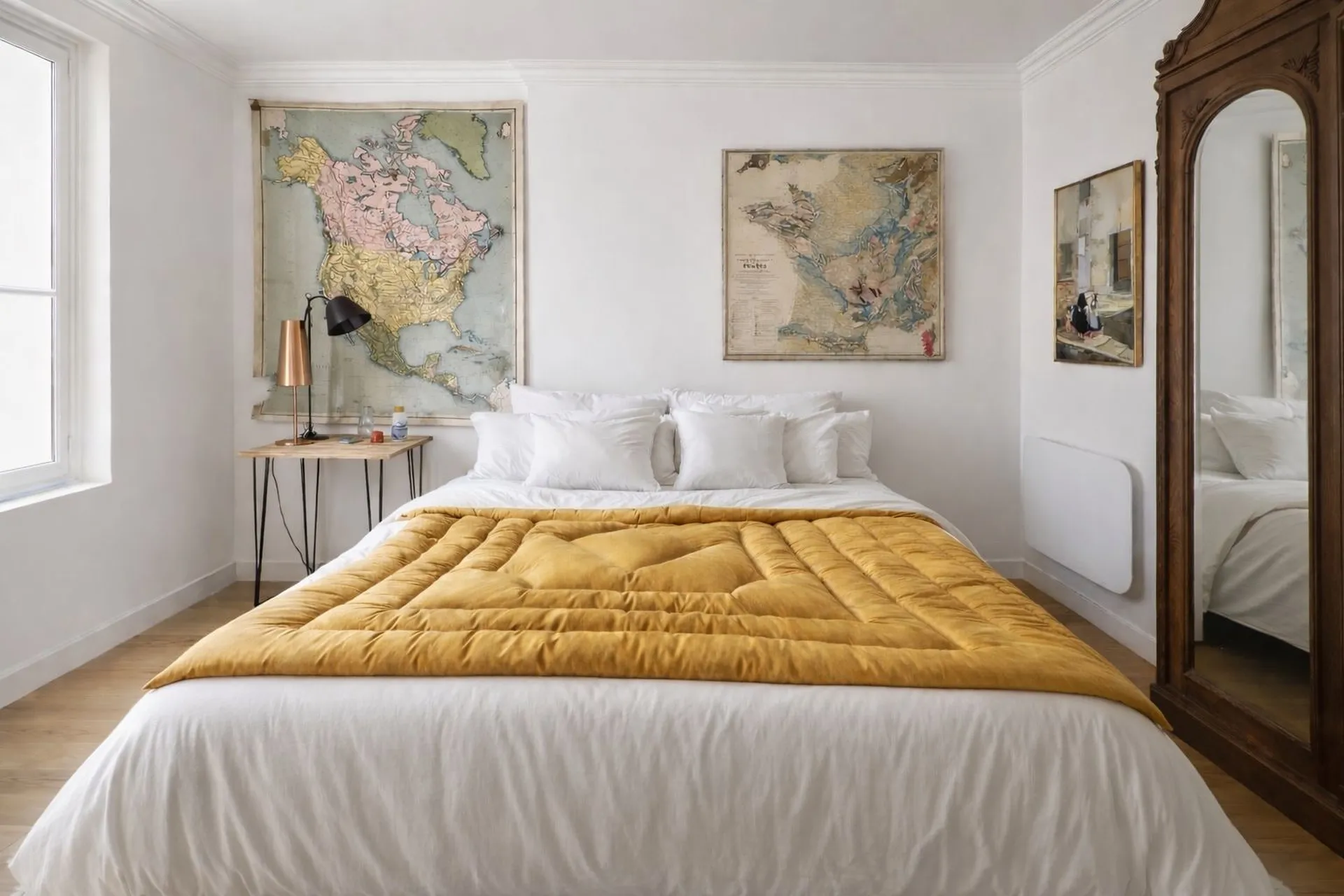 Chambre lumineuse avec belle hauteur sous plafond