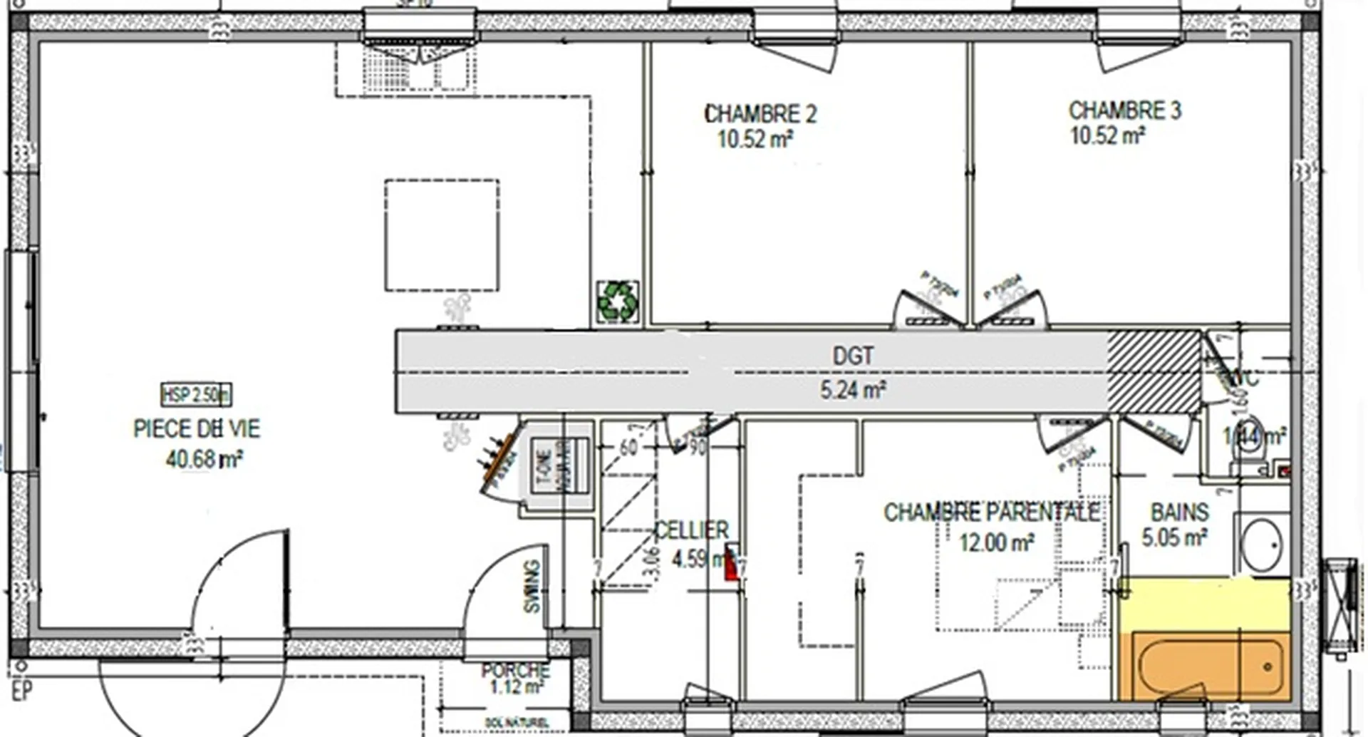 Maison plain pied de 90 m²