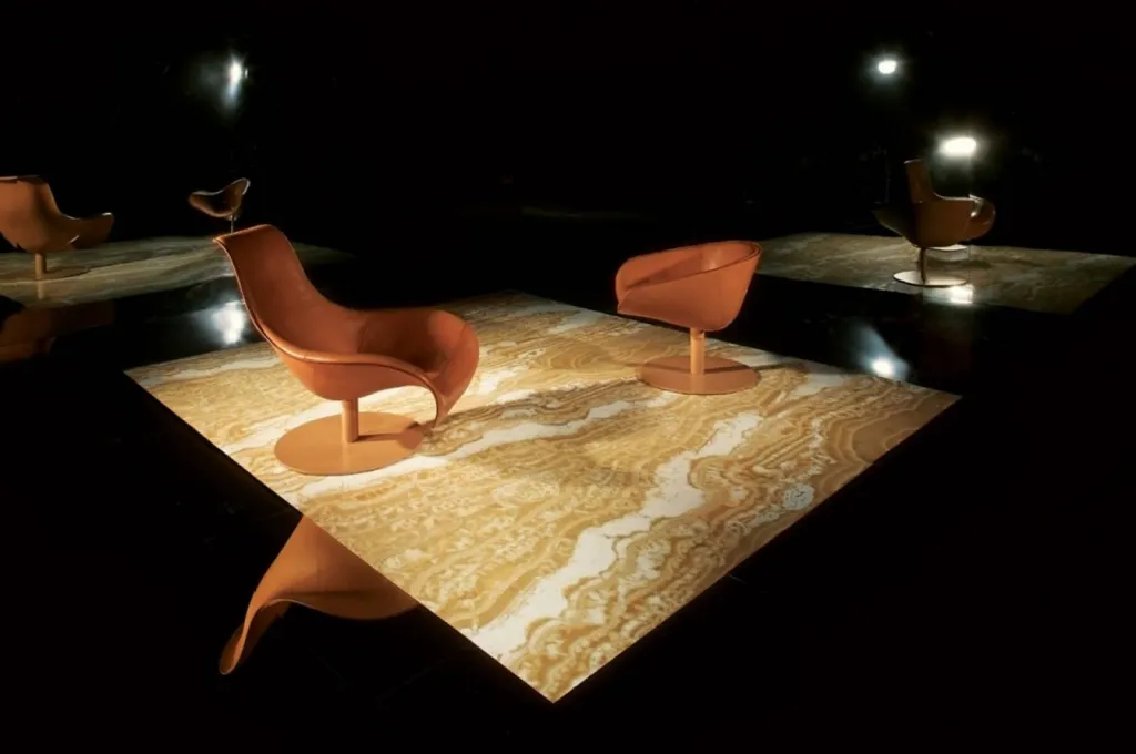 sol en matériau d'exception rétroéclairé