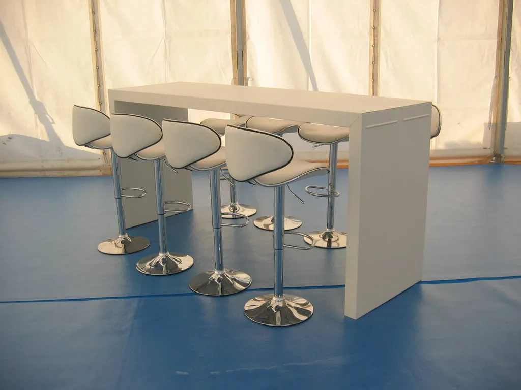 Location Desk Pliant Aluminium Blanc - Comptoir XL & Table Haute (230 cm)