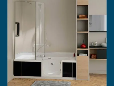 combiné bain douche baignoire à porte sénior kineduo kinedo