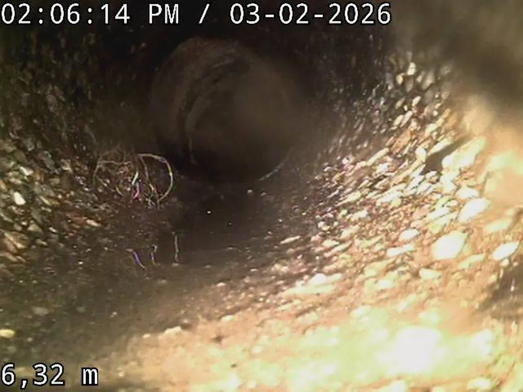 Caméra de radicelle dans canalisation en béton dans maison à sorgues Vaucluse 