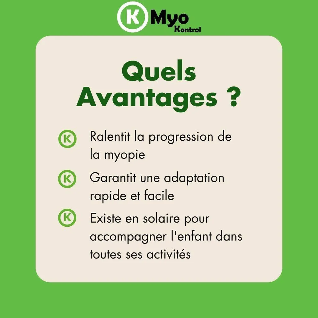 K Myo Kontrol, le verre pour freiner et corriger la myopie disponible chez Universal Vision aux Pennes Mirabeau, Vitrolles et Saint Mitre les Remparts