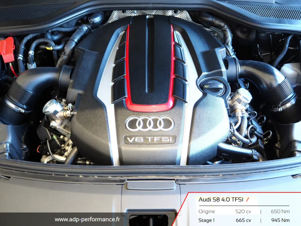 Reprogrammation moteur Nice - Audi S8 4.0 TFSI 520cv - ADP Performance