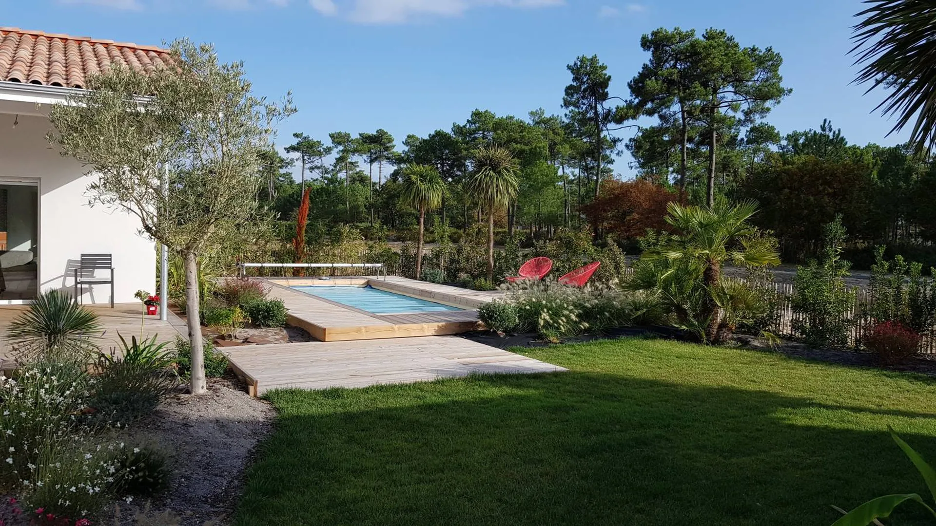 création espace jardin et piscine coque  en  Aquitaine